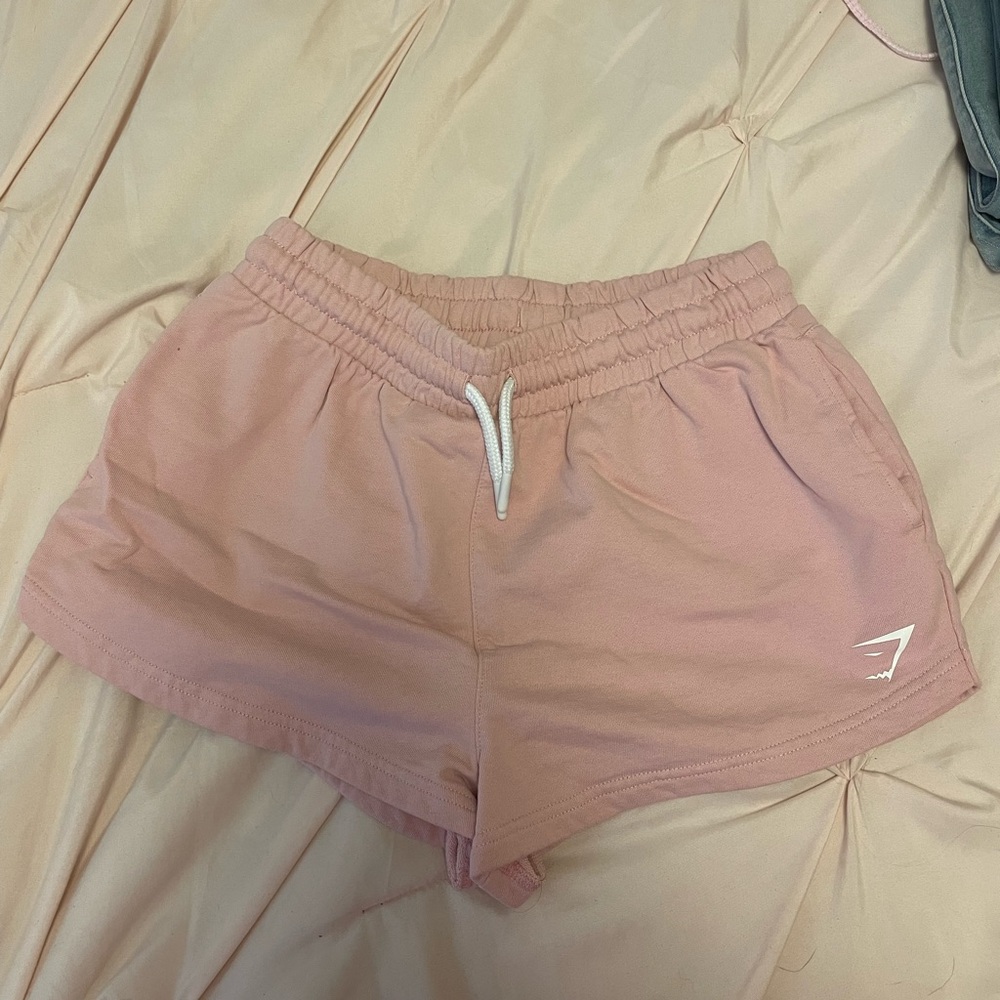 Pink Gymshark sweatshorts
